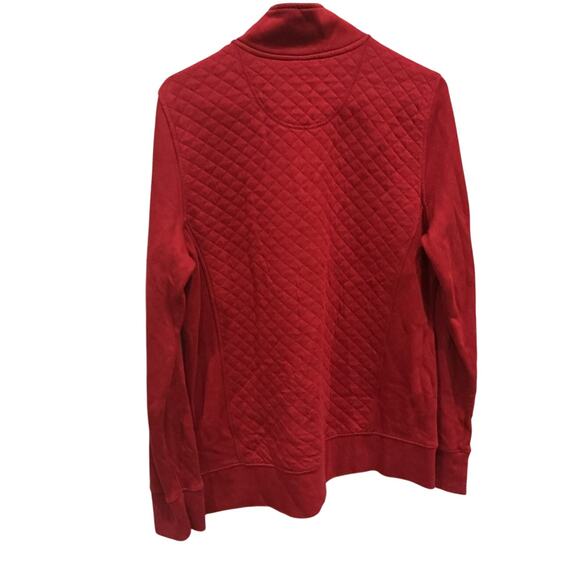 L.L.Bean Women Quilted Quarter-Zip Pullover Size Large Red Gorpcore Outdoor Fall - Picture 5 of 9